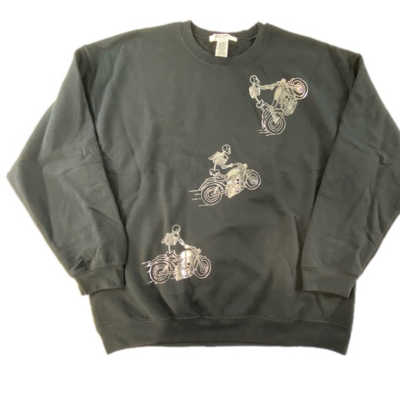 Project Social T Skeleton Motorcycle Sweatshirt - Picture 2 of 8